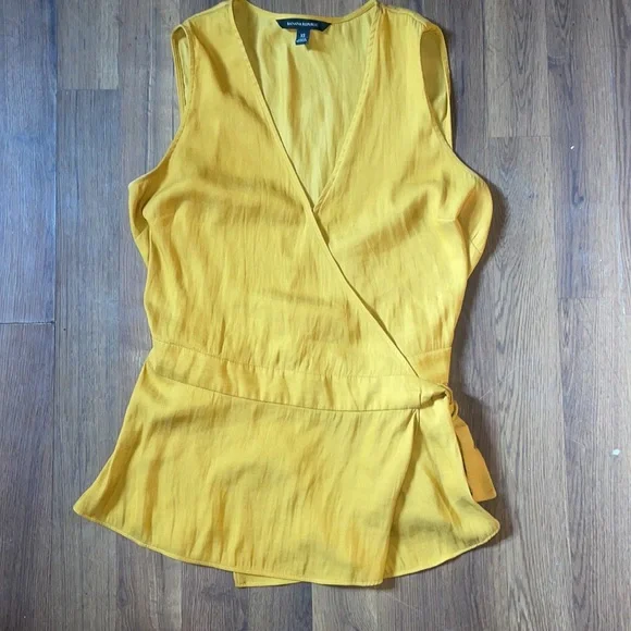 Banana Republic Mustard Yellow Wrap Tank Top - Picture 3 of 7